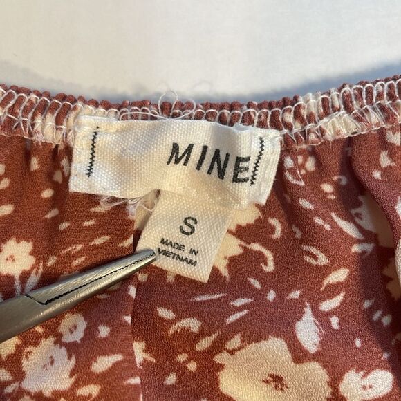 MINE Peasant Babydoll Milkmaid Off-the-shoulder Mini Tiered Dress Dusty Rose S - Picture 5 of 14